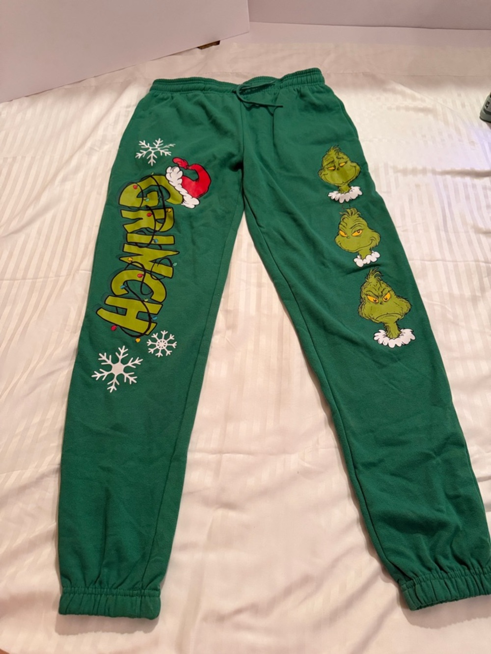 Green Grinch Graphic Jogger Sweatpants - Holiday Track Pants
